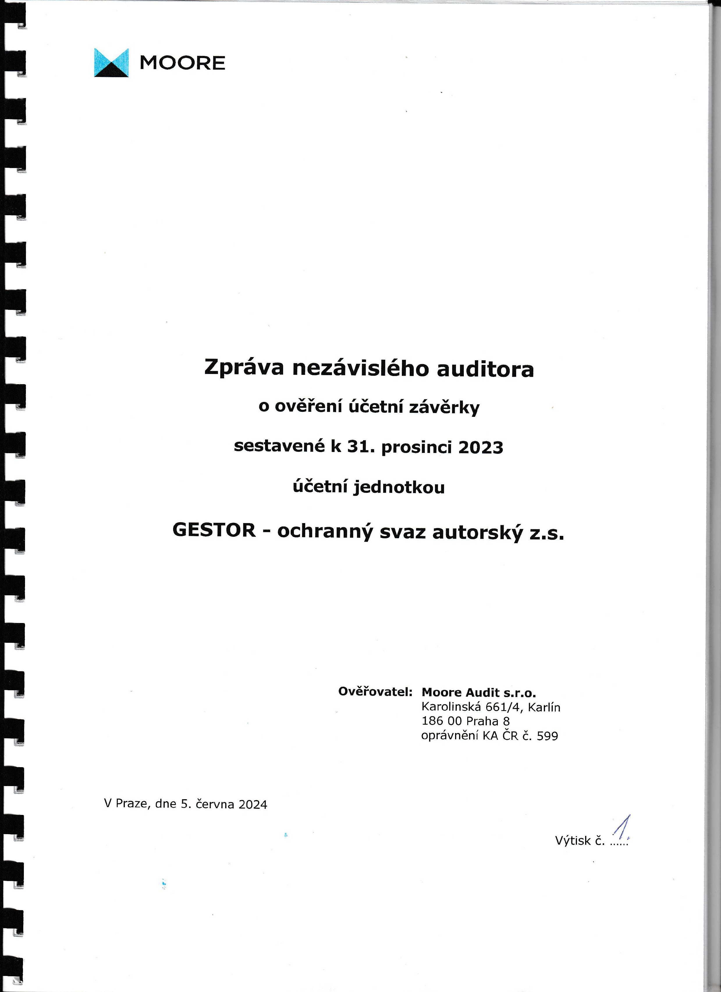 Výrok auditora (strana 1)